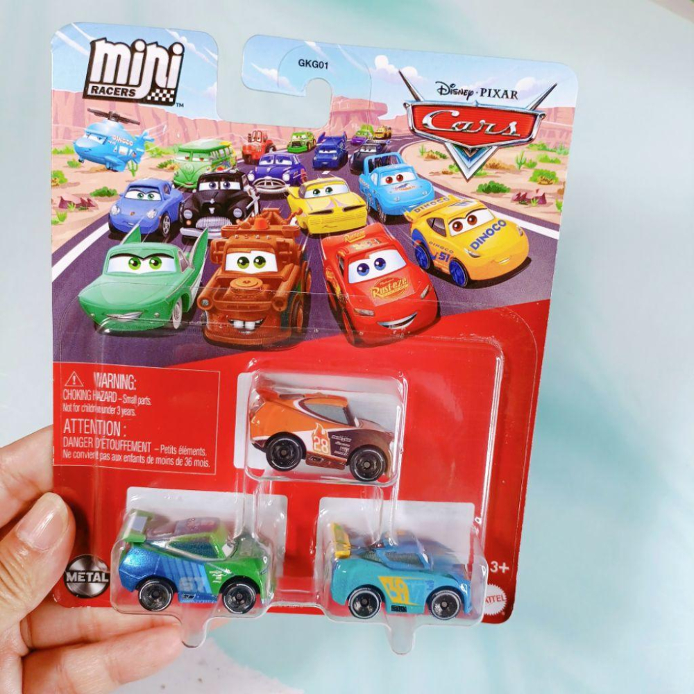 「現貨」 美泰兒 Pixar CARS 汽車總動員 閃電麥坤 mini racers 迷你款 3台1組［AN.shop]-細節圖3