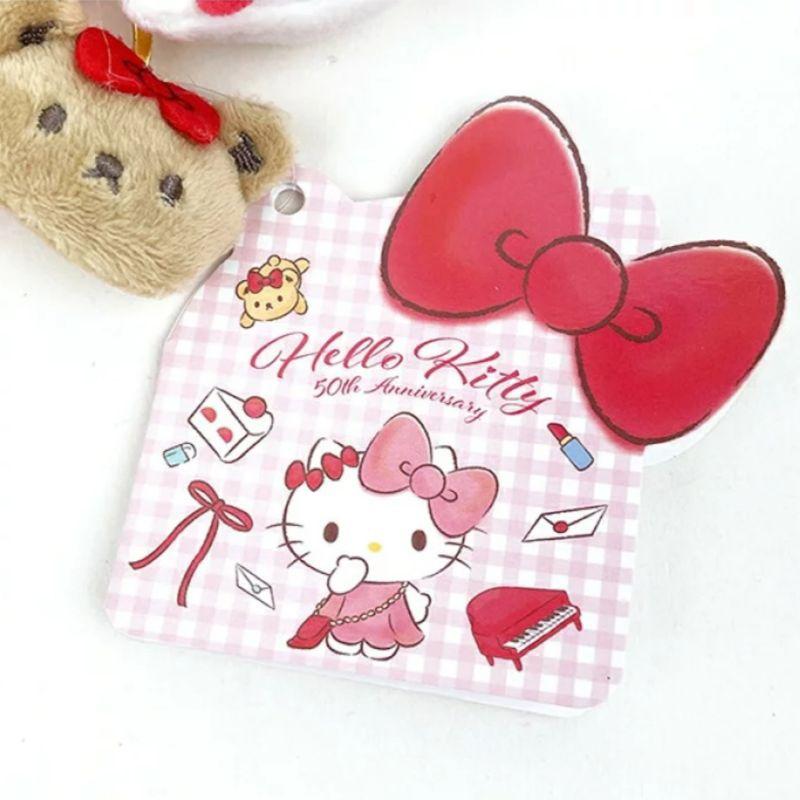 「現貨」日本正版 三麗鷗 Kitty50週年 蝴蝶結吊節 豪華版 包包吊飾 凱蒂貓 Kitty 愛心扣［AN.shop]-細節圖6