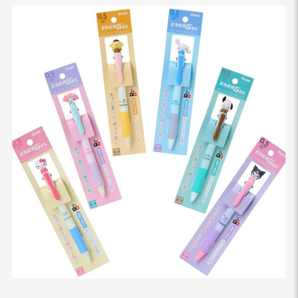 「現貨」日本製 Pentel ENERGEL 三麗鷗 角色造型 0.5mm 雙色筆 速乾 原子筆 圓珠筆 AN.shop-細節圖2