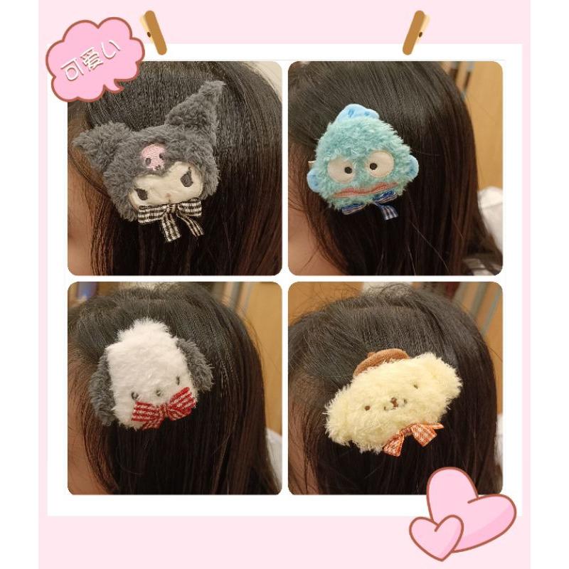 「現貨」日本 Sanrio 三麗鷗 毛毛髮夾 hello kitty 酷洛米 彼安諾 包包吊飾 髮夾 髪飾 花小兔-細節圖3