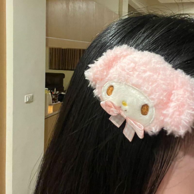 「現貨」日本 Sanrio 三麗鷗 毛毛髮夾 hello kitty 酷洛米 彼安諾 包包吊飾 髮夾 髪飾 花小兔-細節圖7