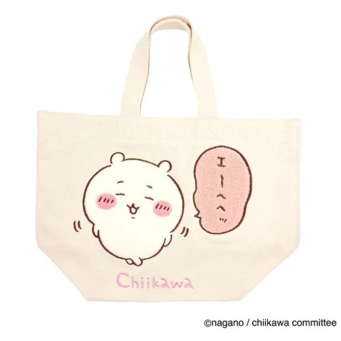 「現貨」日本 吉伊卡哇 小桃貓 刺繡帆布袋 束口袋 帆布包 包包 手提袋 手提包 小八 吉伊[AN.shop]-細節圖5