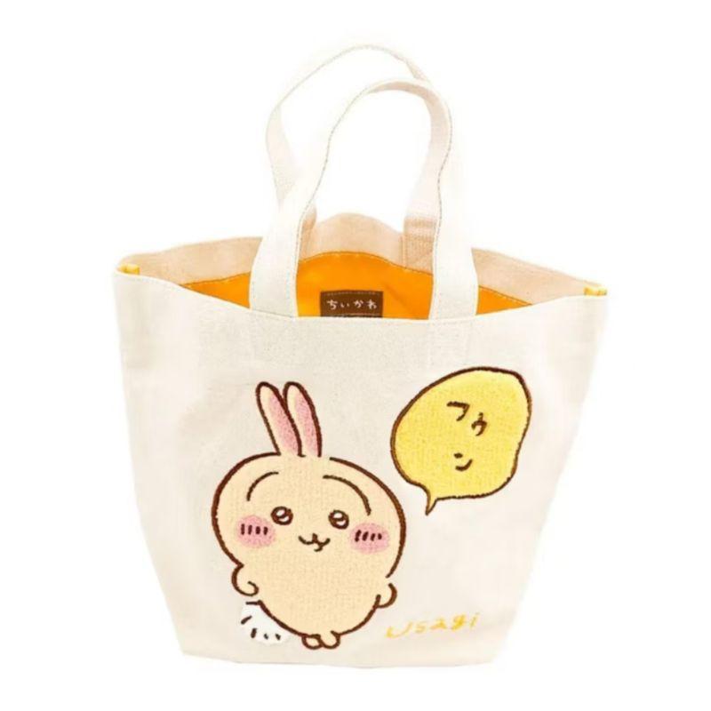 「現貨」日本 吉伊卡哇 小桃貓 刺繡帆布袋 束口袋 帆布包 包包 手提袋 手提包 小八 吉伊[AN.shop]-細節圖8