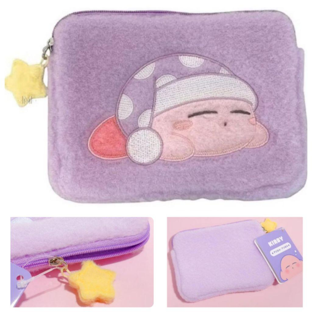 「現貨」日本 星之卡比 熱賣 抽繩束口袋 熟睡卡比 毛絨 收納包 零錢包 卡包 護照包 手冊包 小物包［AN.shop］-細節圖7
