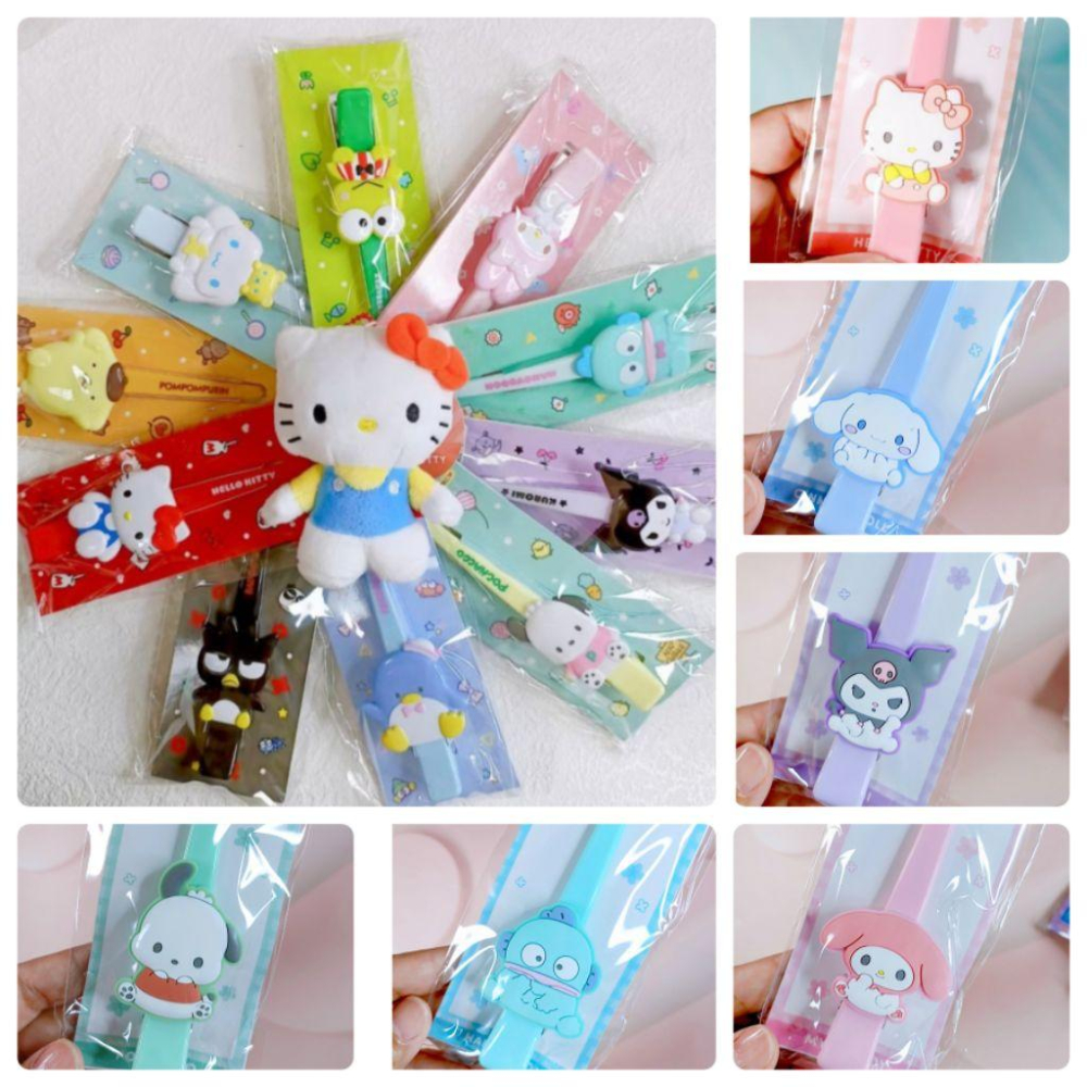 「現貨」日本正版 三麗鷗 瀏海夾 長夾 前髮夾 化妝夾 魚嘴夾 側邊夾 髮夾 庫洛米 怕洽狗 美樂蒂［AN.shop］-細節圖2