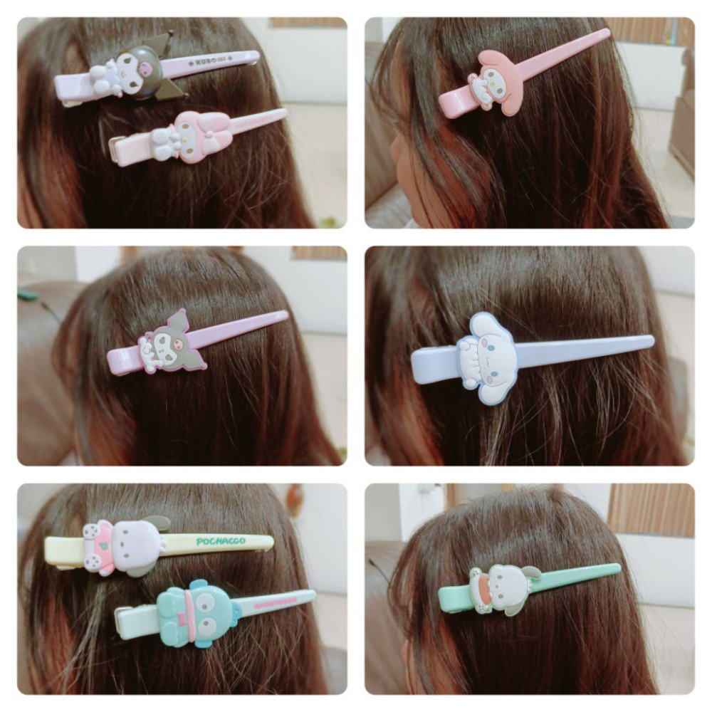 「現貨」日本正版 三麗鷗 瀏海夾 長夾 前髮夾 化妝夾 魚嘴夾 側邊夾 髮夾 庫洛米 怕洽狗 美樂蒂［AN.shop］-細節圖4