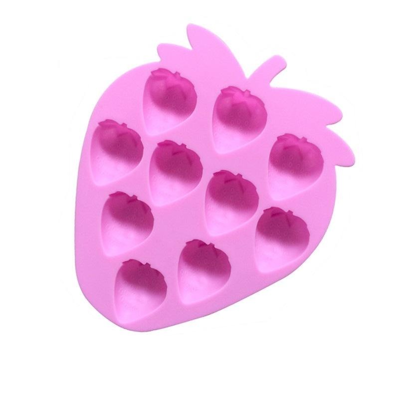 矽膠-10連草莓矽膠膜 手工皂模 冰塊模 礦香石模-細節圖2
