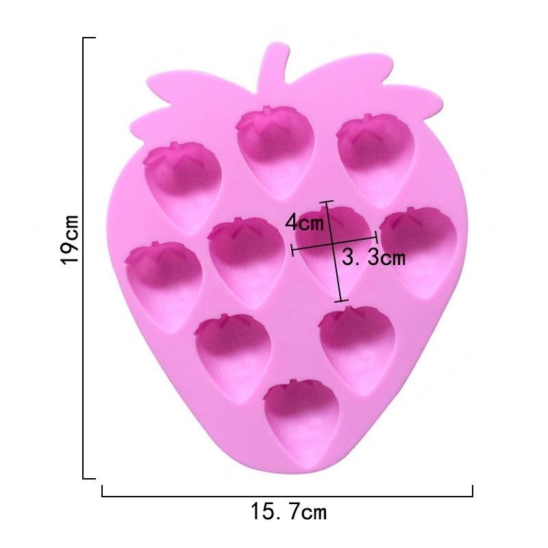 矽膠-10連草莓矽膠膜 手工皂模 冰塊模 礦香石模-細節圖4