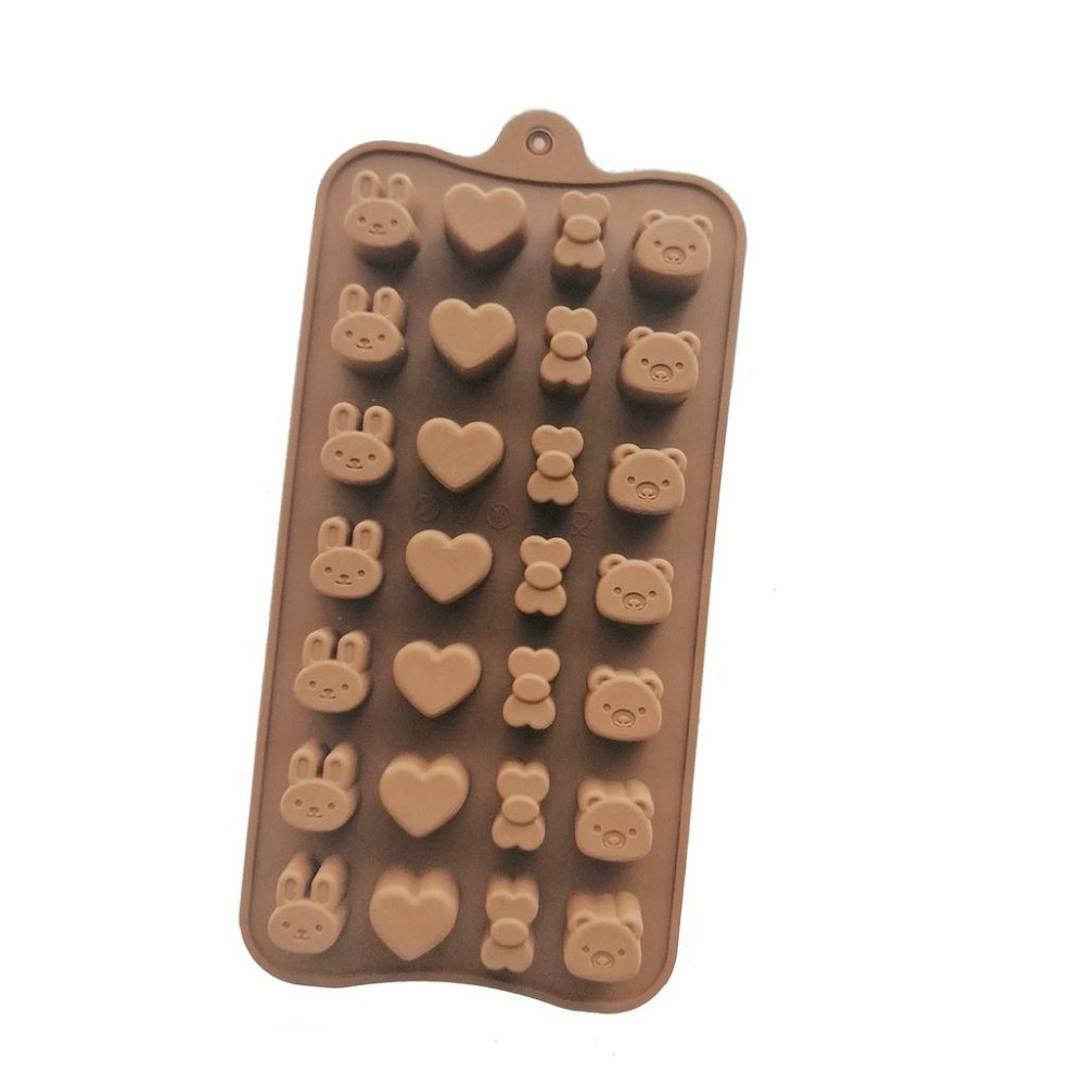 矽膠-28連小兔子及熊等手工皂模 布丁模 果凍模 巧克力模 黏土手工藝材料-細節圖3