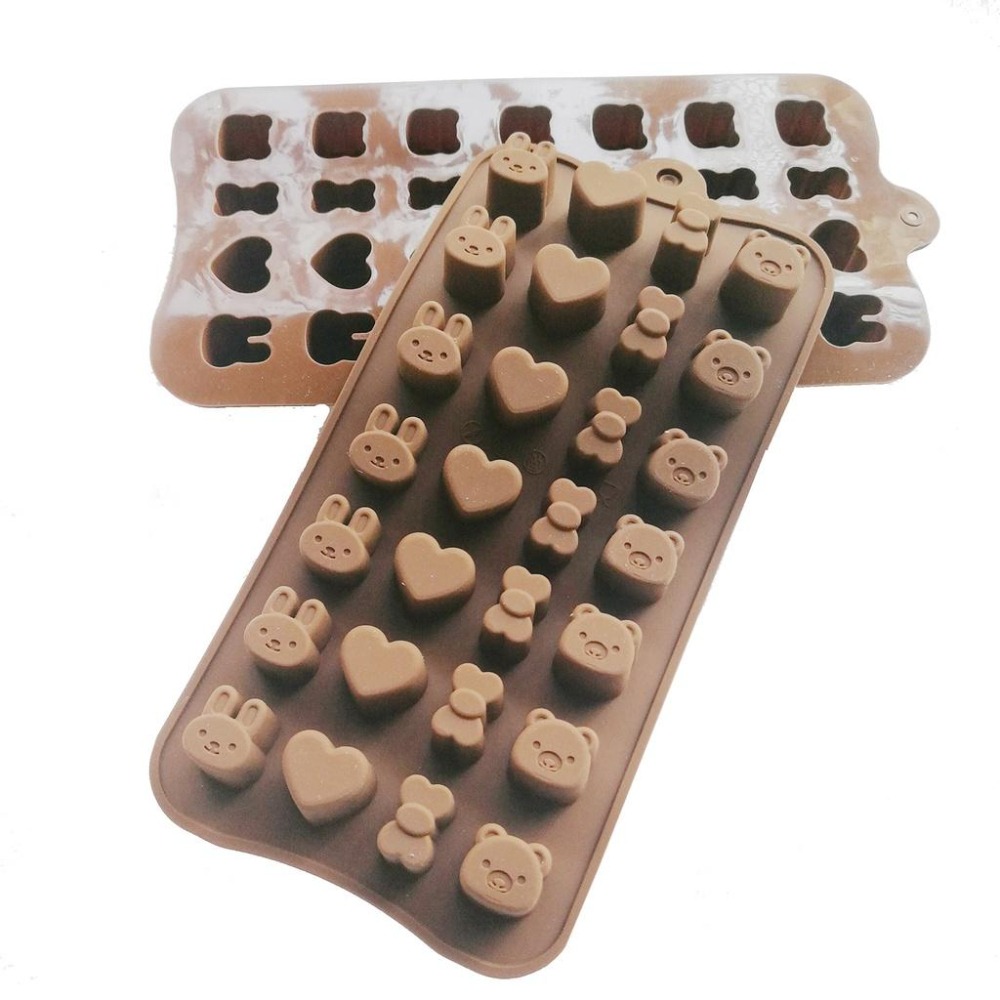 矽膠-28連小兔子及熊等手工皂模 布丁模 果凍模 巧克力模 黏土手工藝材料-細節圖4