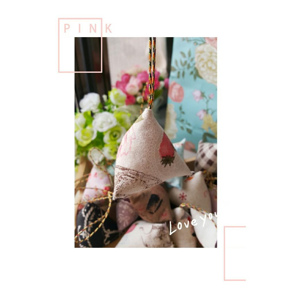 端午節棉麻手作五色繩香包檀香味-三角粽子香包/掛飾/香袋荷包小掛件3入-細節圖2