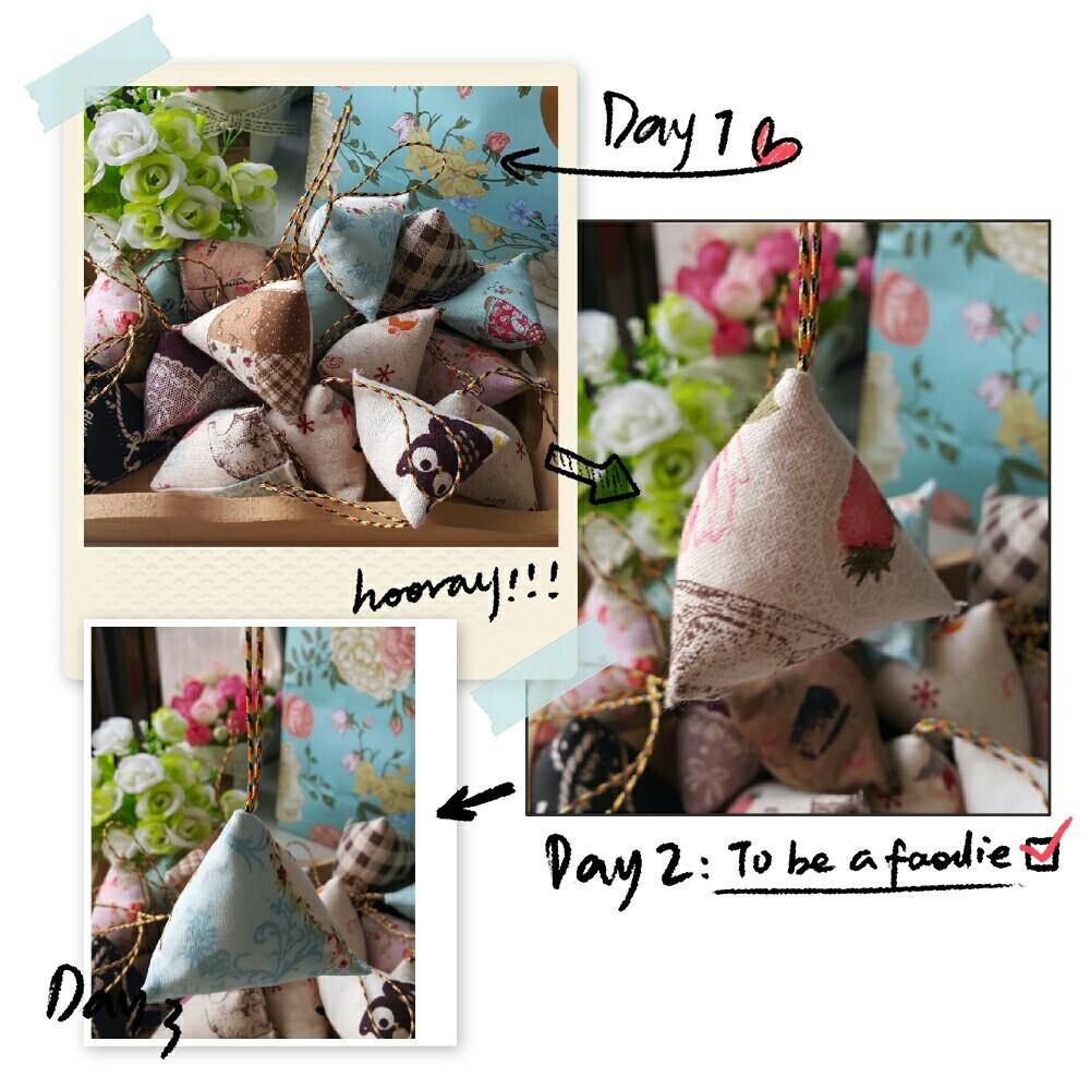 端午節棉麻手作五色繩香包檀香味-三角粽子香包/掛飾/香袋荷包小掛件3入-細節圖4