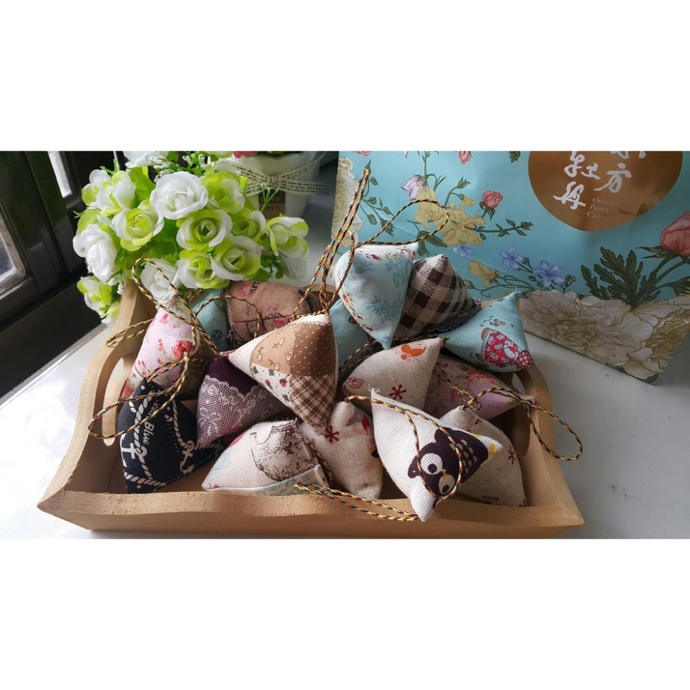 端午節棉麻手作五色繩香包檀香味-三角粽子香包/掛飾/香袋荷包小掛件3入-細節圖5