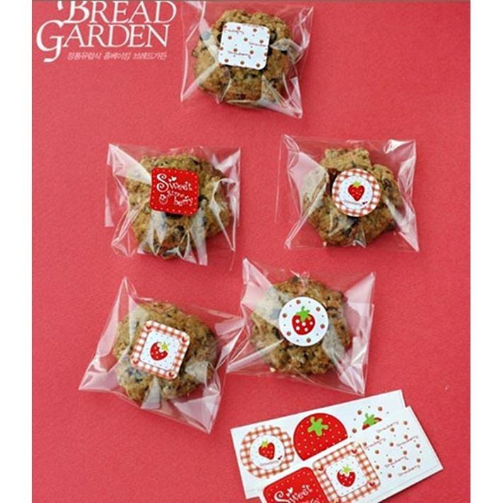 可愛草莓貼紙 封口貼 貼紙 包裝袋 點心盒 烘培貼紙 10張120枚-細節圖3