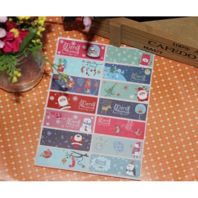 聖誕節 14款聖誕豐富元素貼紙 封口貼 貼紙 包裝袋 點心盒 烘培貼 10張140枚-細節圖2