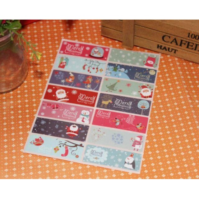 聖誕節 14款聖誕豐富元素貼紙 封口貼 貼紙 包裝袋 點心盒 烘培貼 10張140枚-細節圖3