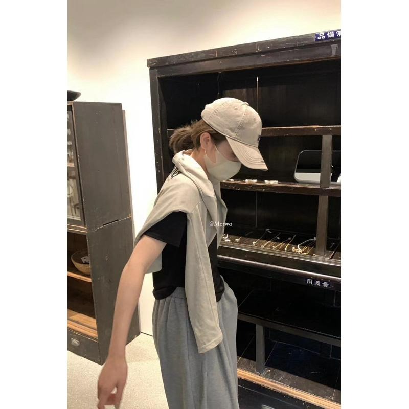 韓系米奇圖案亞麻綠長袖t #08203-細節圖4