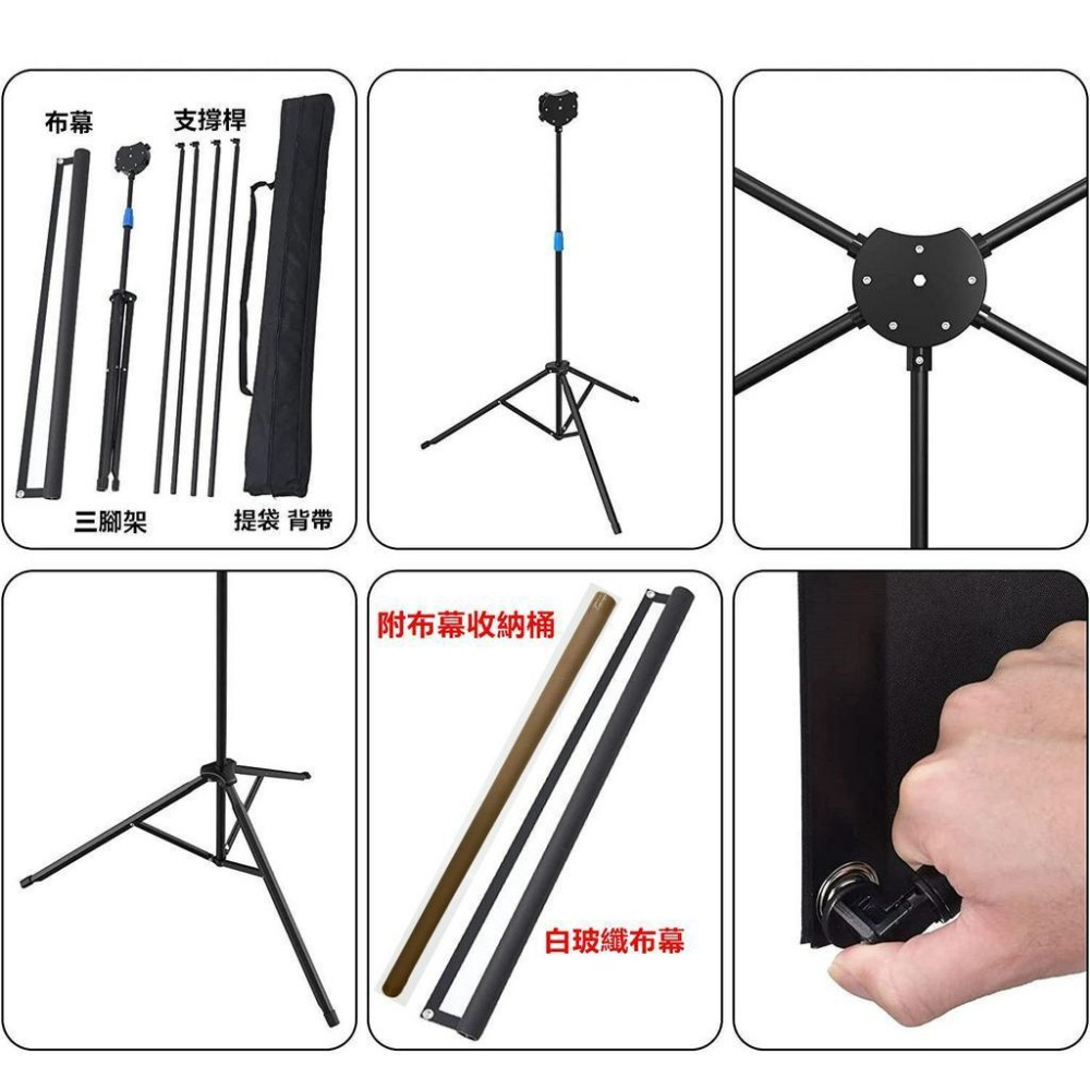 【白玻纖/附背袋/台灣出貨】60-70-80-92-吋 可拆卸便攜式支架布幕 會議 露營布幕 戶外式布幕  投影機布幕-細節圖8