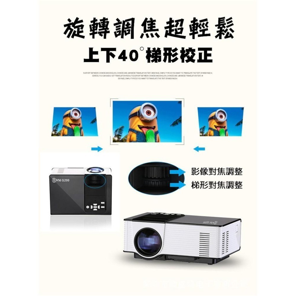 【台灣認證/原廠貨】【 720P HD  2500流明】 投影機  微型投影機   投影機布幕 露營投影機-細節圖3