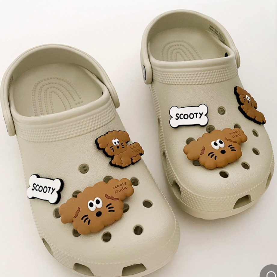 ［現貨］S小姐姐韓國代購🇰🇷韓國文創 scooty studio 可愛造型鞋扣 鞋飾 洞洞鞋裝飾扣 狗狗鞋扣-細節圖2