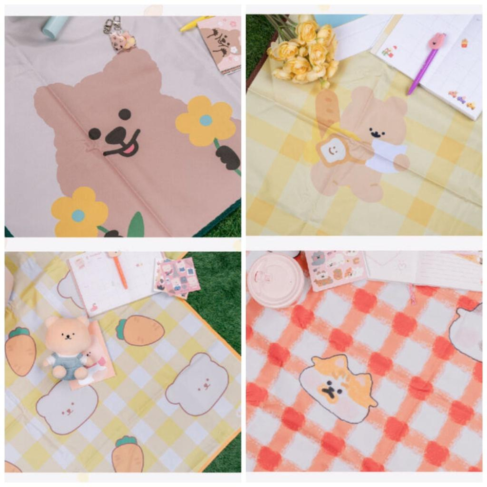 ［現貨］韓國代購🇰🇷韓國文創 Bamtoree小熊 youngforest 短尾袋鼠 野餐墊 露營墊 野餐墊-細節圖3