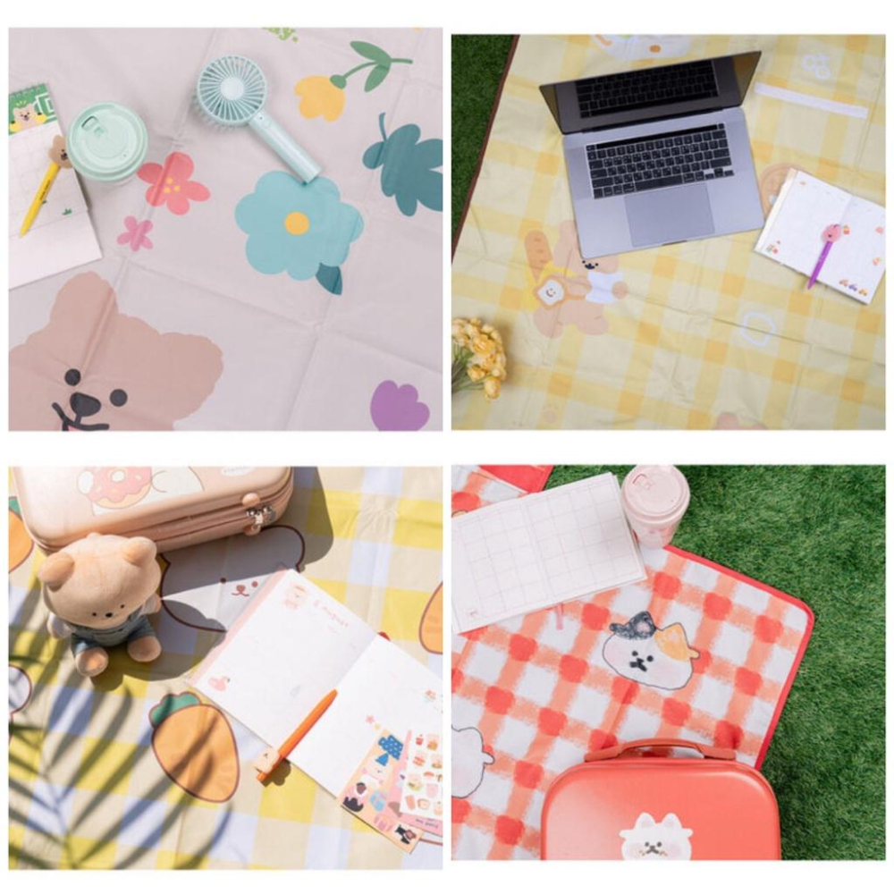 ［現貨］韓國代購🇰🇷韓國文創 Bamtoree小熊 youngforest 短尾袋鼠 野餐墊 露營墊 野餐墊-細節圖5