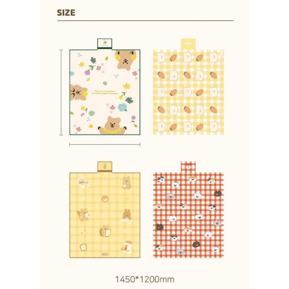 ［現貨］韓國代購🇰🇷韓國文創 Bamtoree小熊 youngforest 短尾袋鼠 野餐墊 露營墊 野餐墊-細節圖9