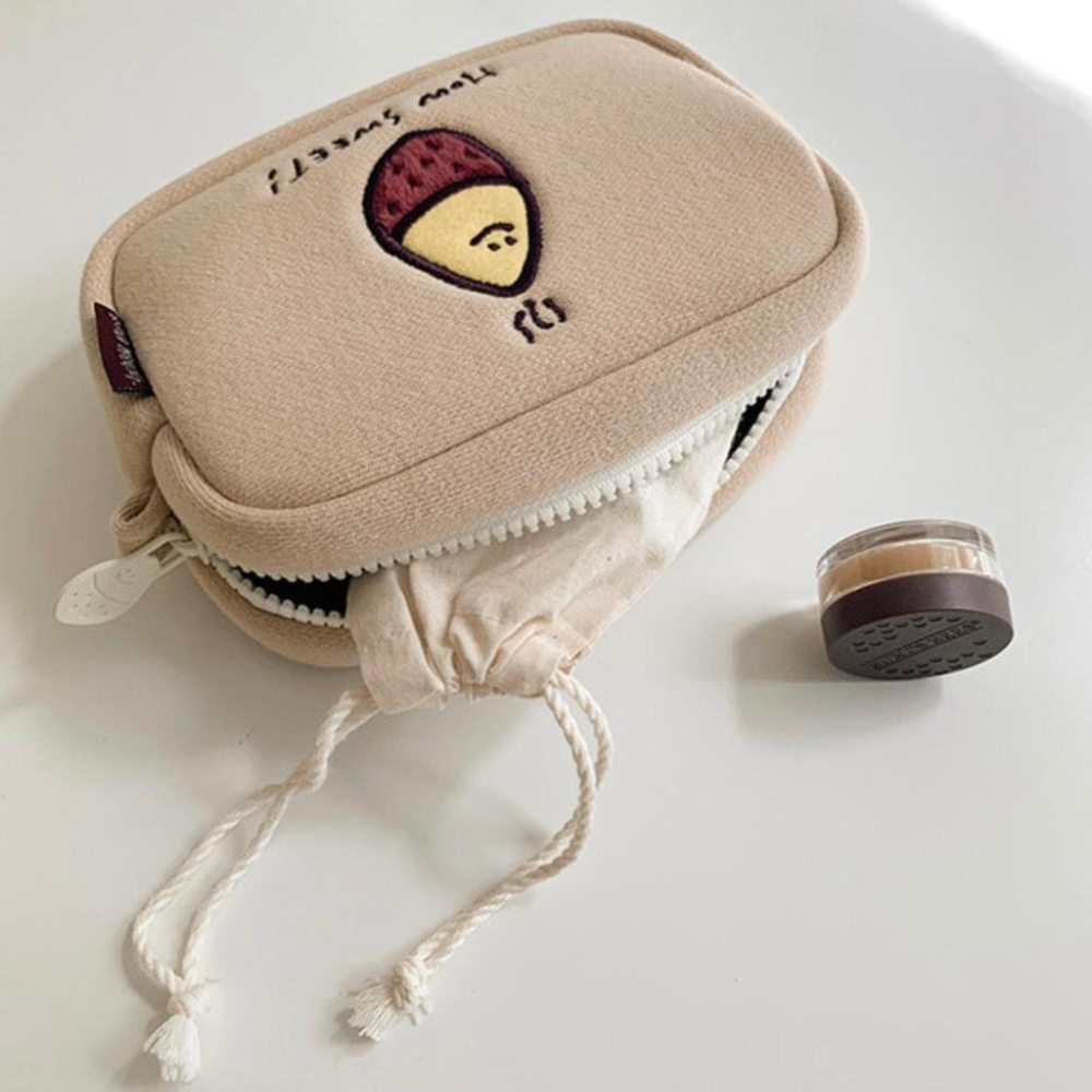 ［現貨］S小姐姐韓國代購🇰🇷韓國文創Second Morning 檸檬 地瓜 刺繡化妝包 收納包 隨身包-細節圖8
