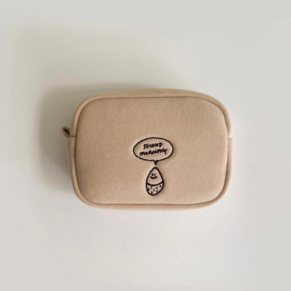 ［現貨］S小姐姐韓國代購🇰🇷韓國文創Second Morning 檸檬 地瓜 刺繡化妝包 收納包 隨身包-細節圖9