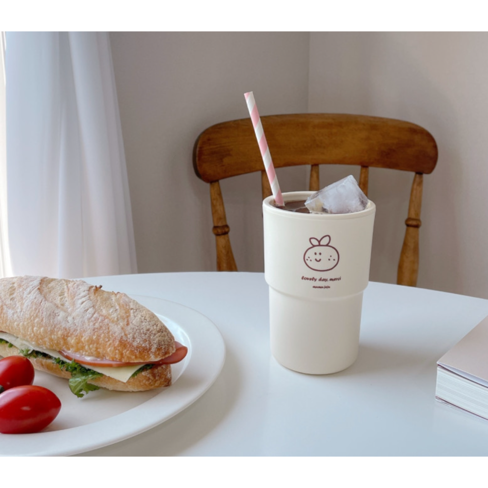 [現貨］韓國代購🇰🇷  韓國文創mumujeju 韓國濟州島 橘子水杯 環保杯 隨身杯 塑膠杯-細節圖2