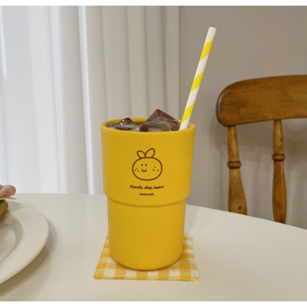 [現貨］韓國代購🇰🇷  韓國文創mumujeju 韓國濟州島 橘子水杯 環保杯 隨身杯 塑膠杯-細節圖7