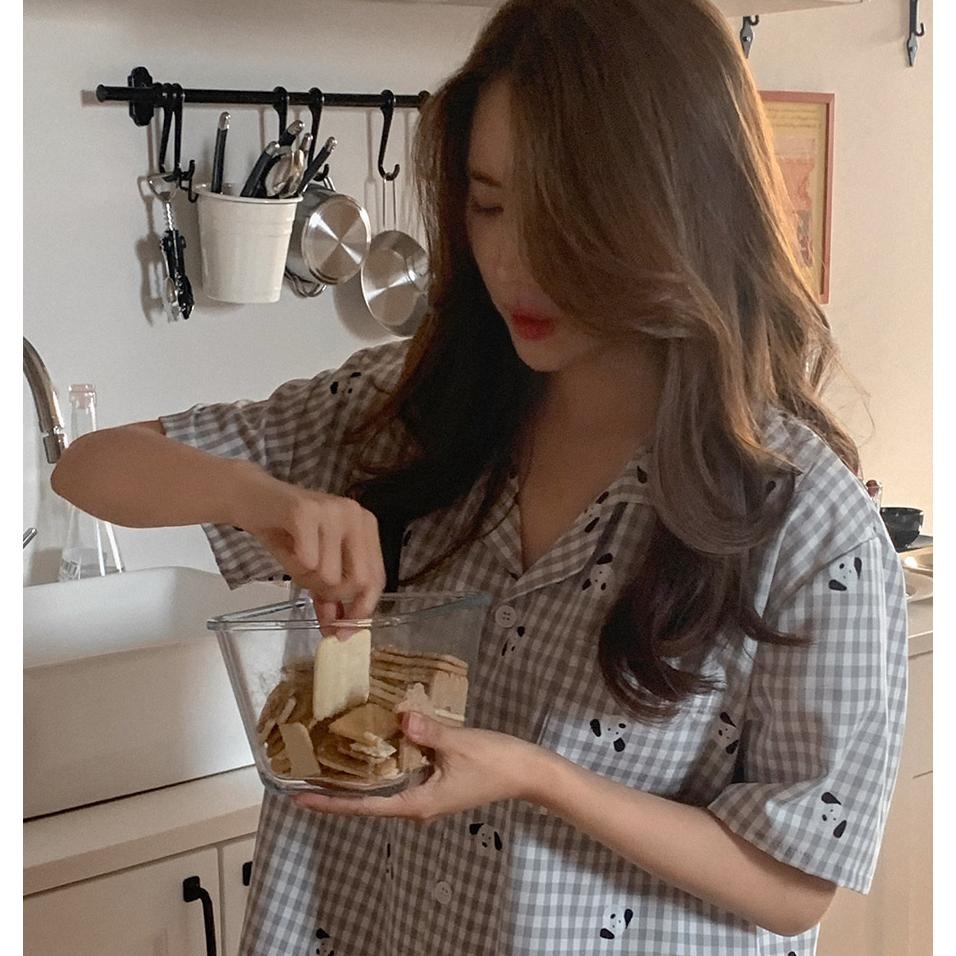 預購｜韓國代購🇰🇷 韓國睡衣品牌 Juuneedu 可愛狗狗格紋睡衣套裝 狗狗睡衣 長袖睡衣 短袖睡衣 居家服-細節圖8