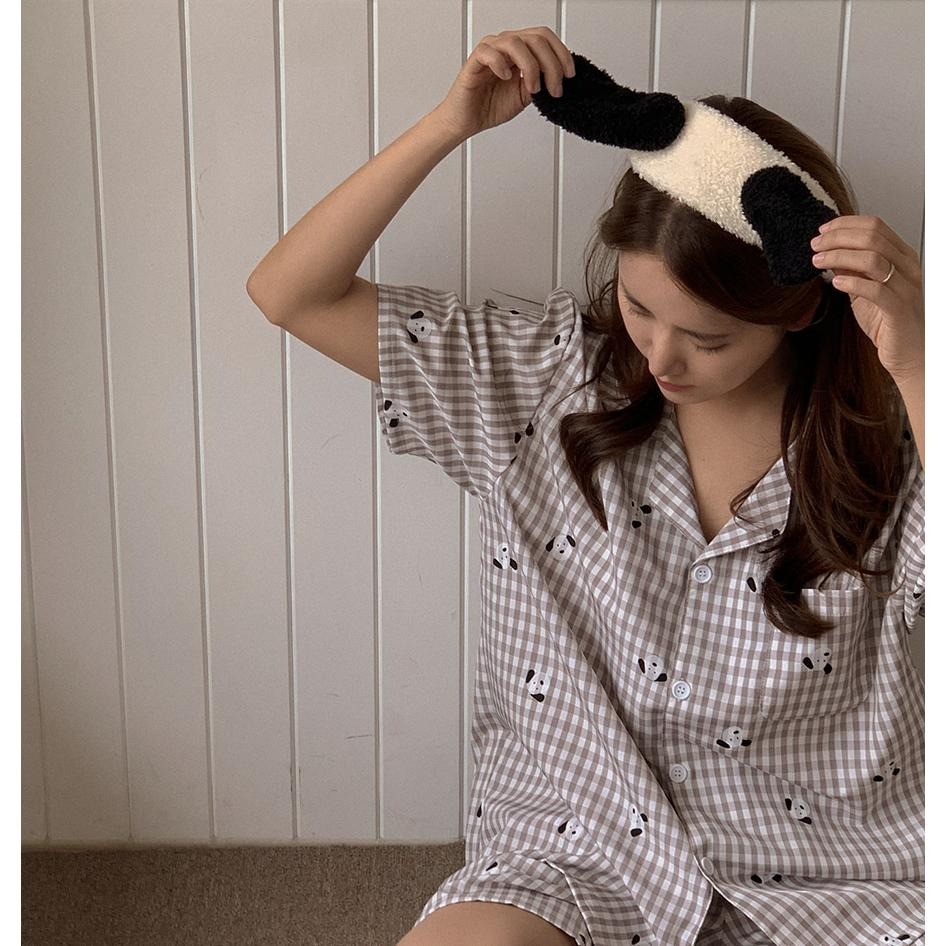預購｜韓國代購🇰🇷 韓國睡衣品牌 Juuneedu 可愛狗狗格紋睡衣套裝 狗狗睡衣 長袖睡衣 短袖睡衣 居家服-細節圖9