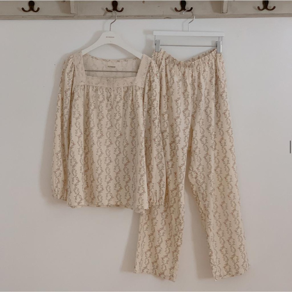 預購｜韓國代購🇰🇷 韓國睡衣品牌 Juuneedu 純棉睡衣套裝 長袖睡衣 一件式睡裙 連身裙 居家服 碎花-細節圖9