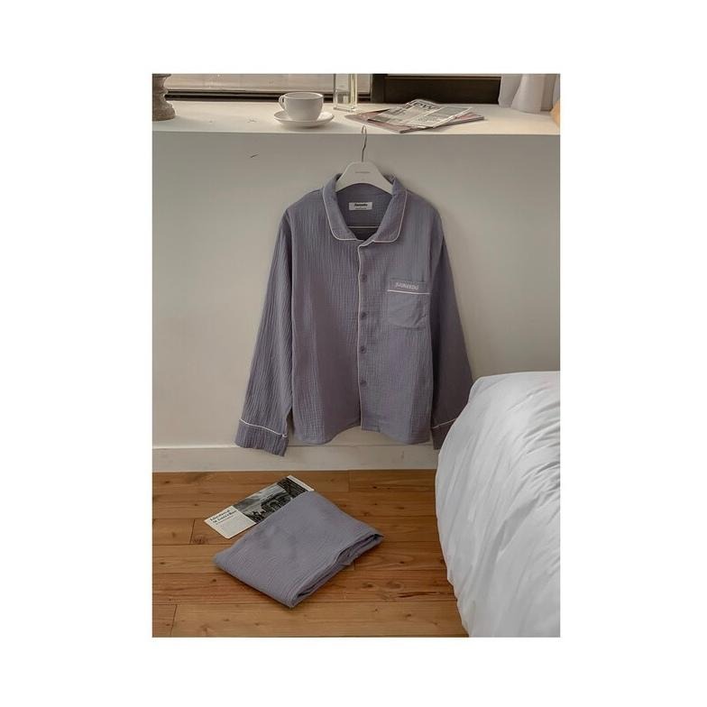 預購｜韓國代購🇰🇷 韓國睡衣品牌 Juuneedu 棉質睡衣套裝 長袖睡衣 居家服 三色-細節圖6