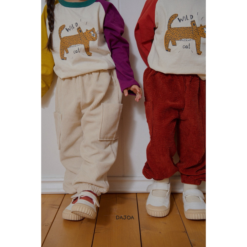 DAJOA 秋季新款 直紋大口袋慢跑褲 白色 現貨13-細節圖5