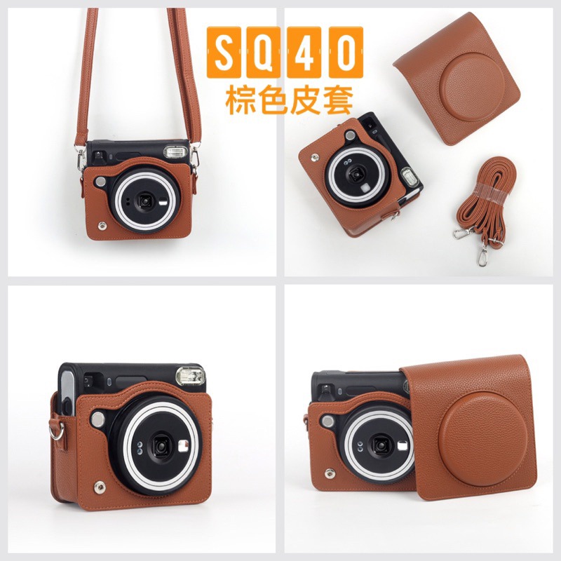 現貨 富士 instax SQ40 拍立得相機 保護殼 皮套 復古相機包 附可調式背帶 PU皮革-細節圖2