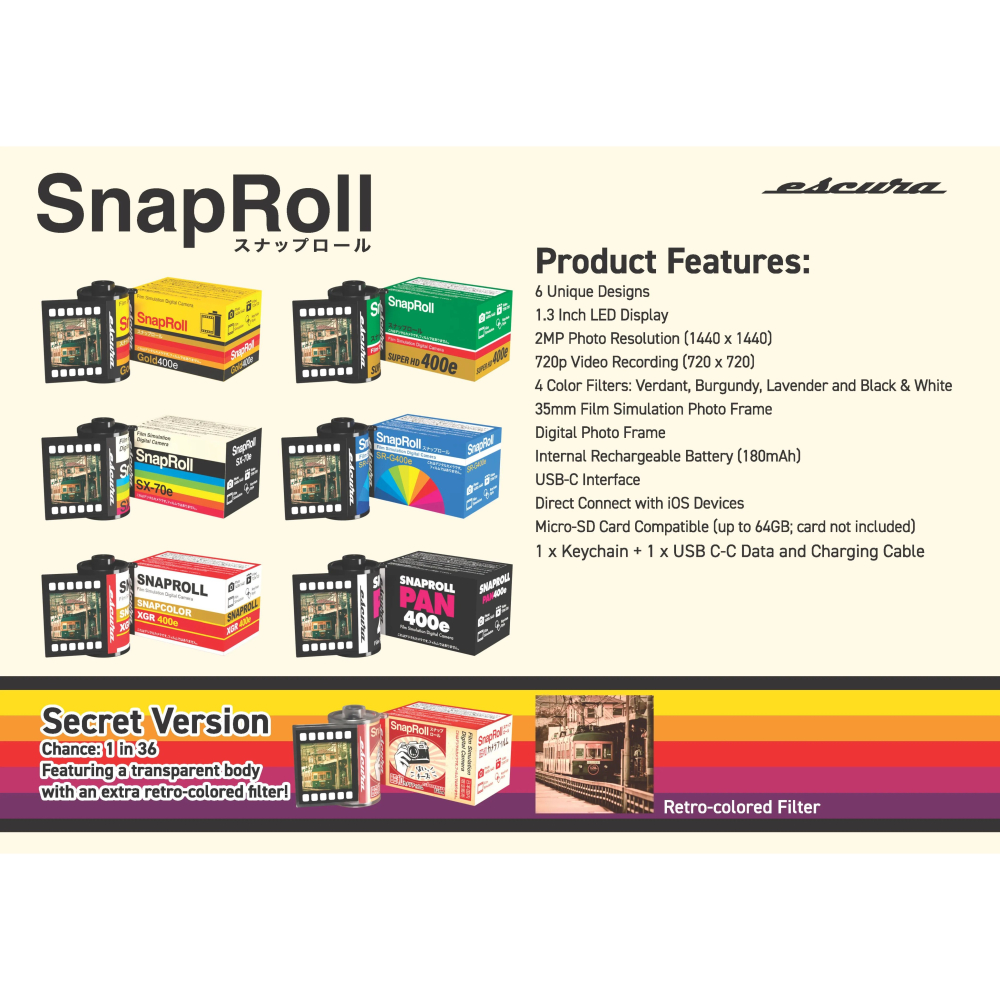 現貨 SnapRoll 模擬底片數位相機 迷你相機 盲盒小相機 鑰匙圈-細節圖4