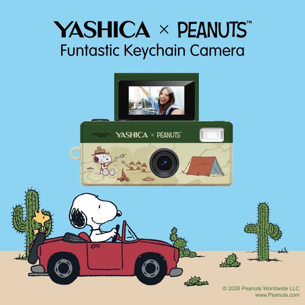 現貨 YASHICA x  Hello Kitty xPeanuts  鑰匙圈數位迷你相機 翻轉螢幕 史努比-細節圖4