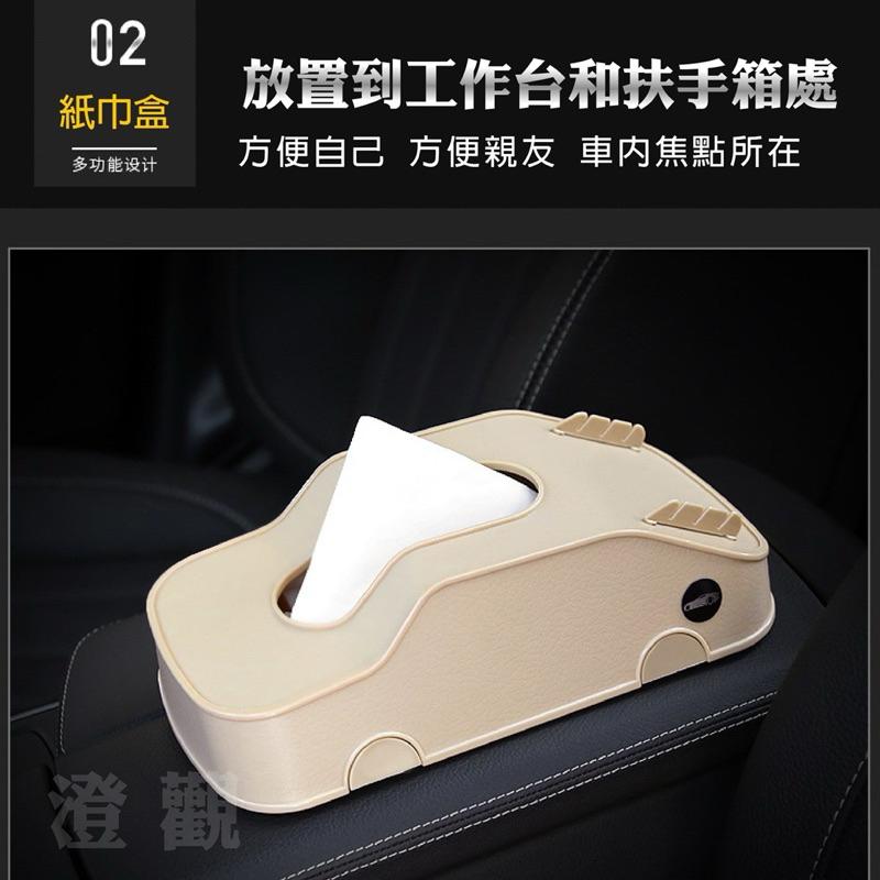 多功能車模款紙巾盒 手機支架插卡器 衛生紙盒 造型紙盒 車用紙巾盒-細節圖3