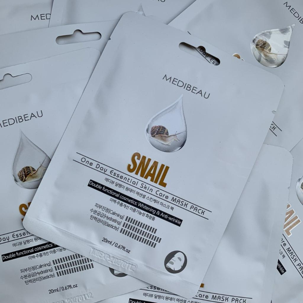 【現貨商品 快速出貨】 🇰🇷 韓國製造｜MEDIBEAU真海潤 SNAIL 毛孔緊緻亮白面膜20ml-細節圖2