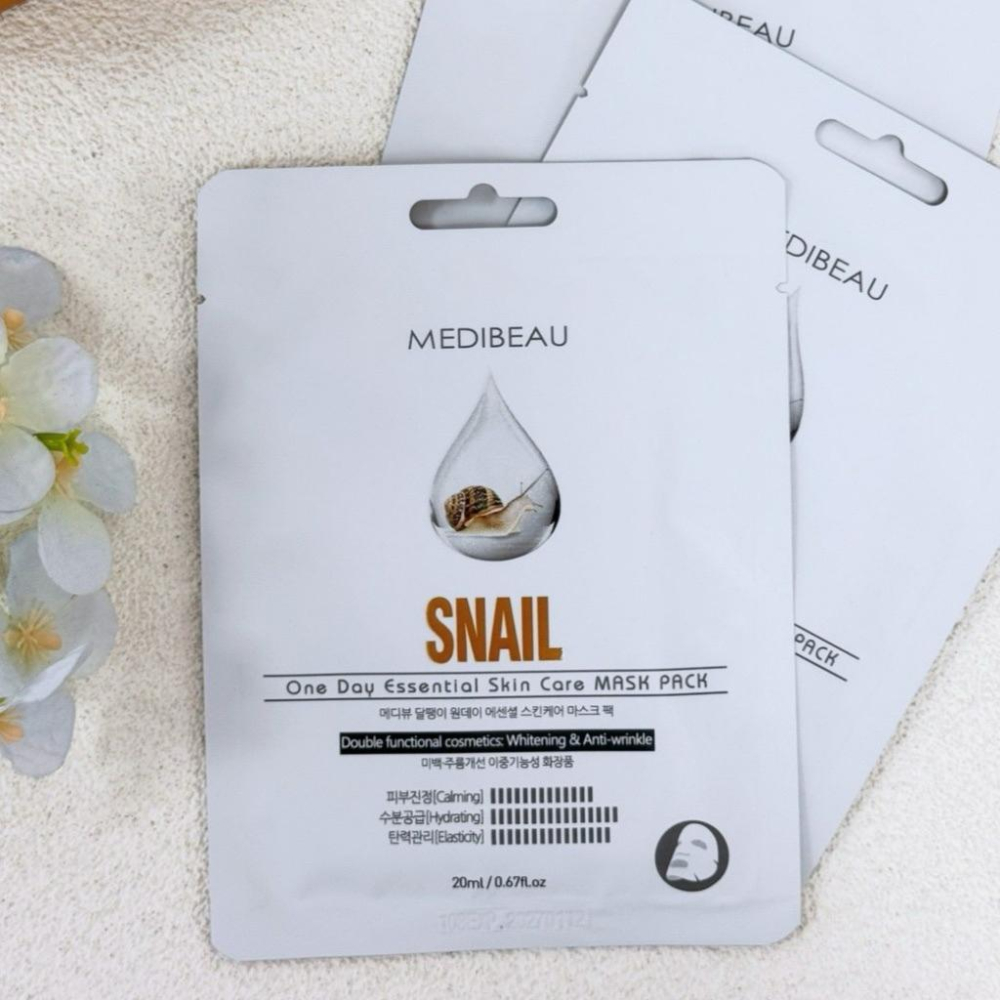 【現貨商品 快速出貨】 🇰🇷 韓國製造｜MEDIBEAU真海潤 SNAIL 毛孔緊緻亮白面膜20ml-細節圖4