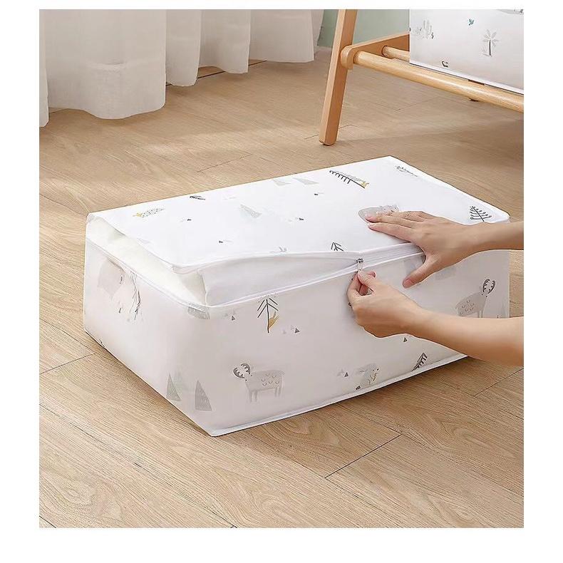 【現貨商品 快速出貨】束口棉被袋 歐風印花棉被收納束口袋 束口防潮棉被袋 防水被子收納-細節圖2