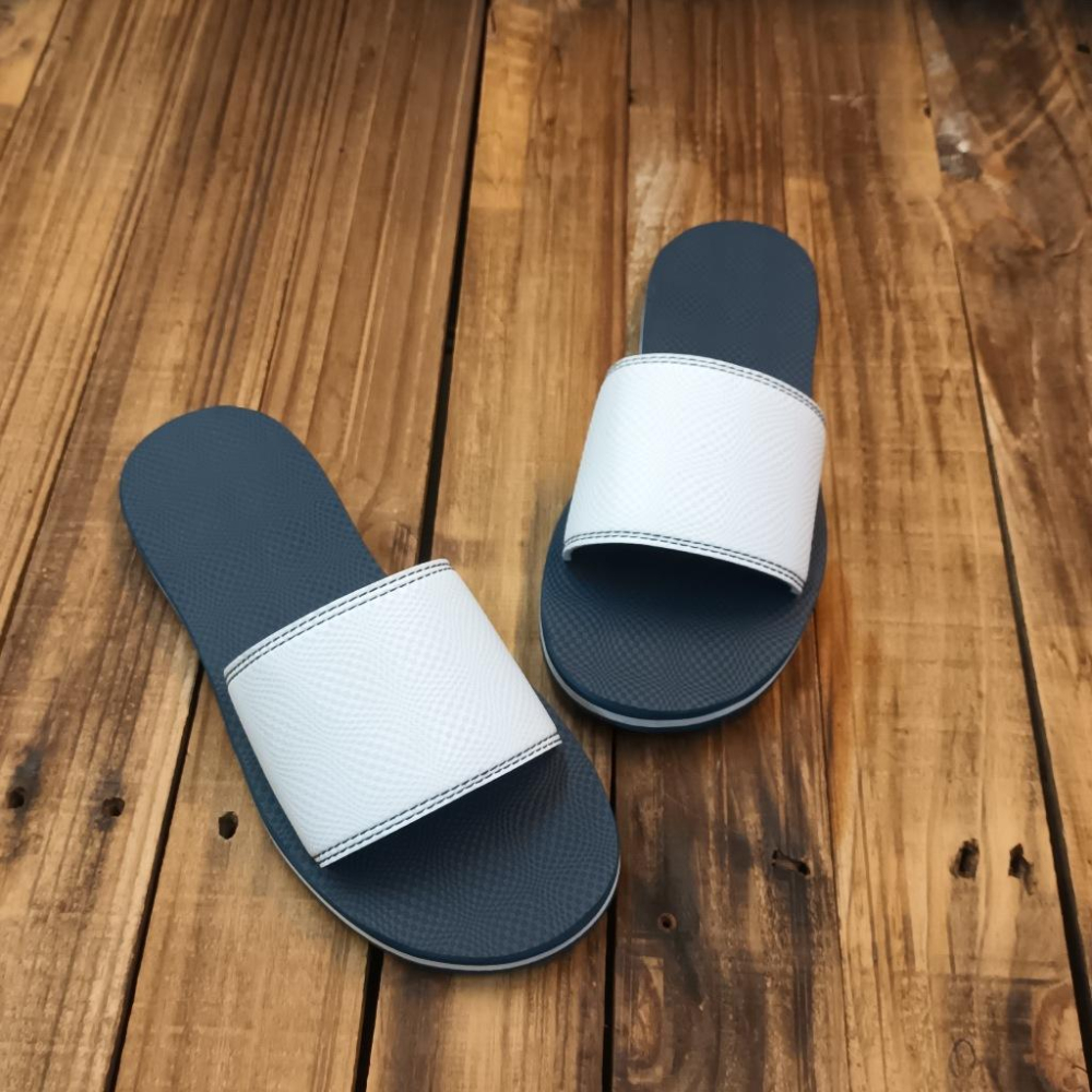 【雅鉑-無印】82406-2 藍/白 簡約風室內拖鞋 交叉室內拖鞋 超輕止滑拖鞋-細節圖3