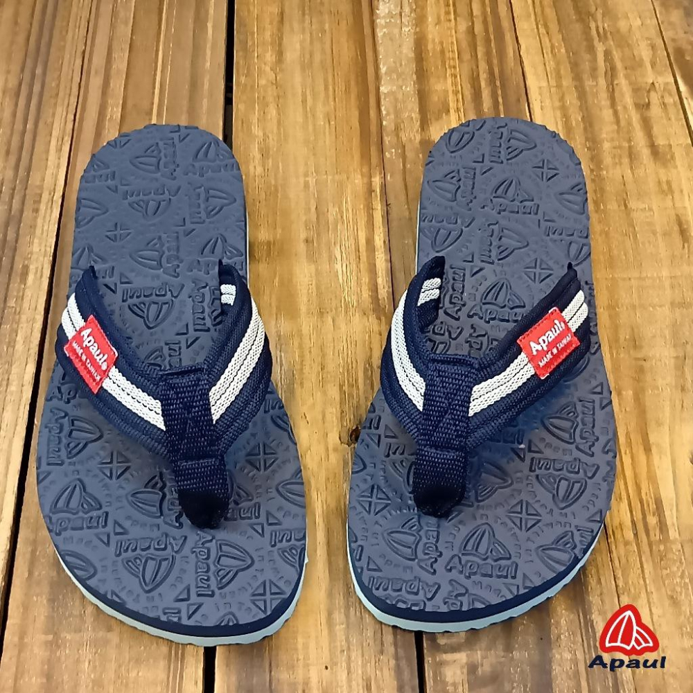 【APAUL雅鉑客製鞋】32402 藍白藍 女 雅鉑夾腳拖 加厚彈性拖鞋 親子橡膠拖鞋 立體紋橡膠拖鞋-細節圖2