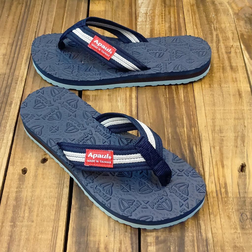 【APAUL雅鉑客製鞋】32402 藍白藍 女 雅鉑夾腳拖 加厚彈性拖鞋 親子橡膠拖鞋 立體紋橡膠拖鞋-細節圖4