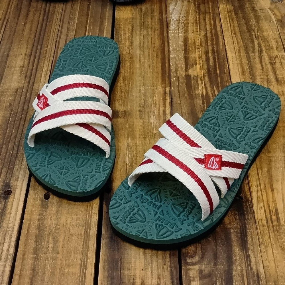 【APAUL 雅鉑】11703-米/綠 女韓系拖鞋 手作交錯橡膠拖鞋 輕鬆外出拖鞋 新配色-細節圖3