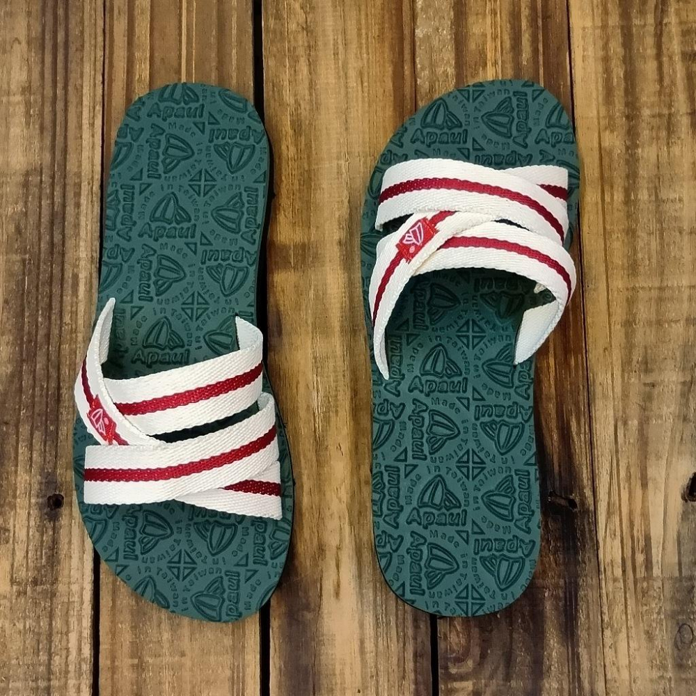 【APAUL 雅鉑】11703-米/綠 女韓系拖鞋 手作交錯橡膠拖鞋 輕鬆外出拖鞋 新配色-細節圖4