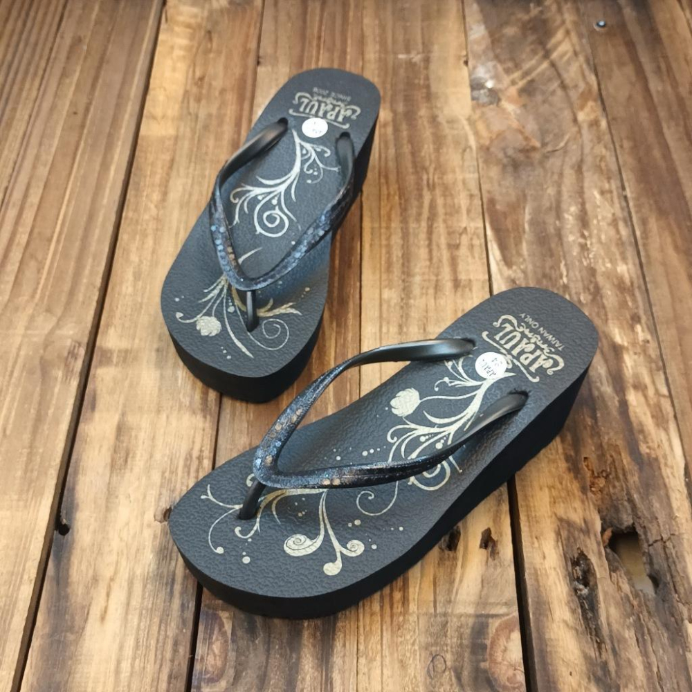 【APAUL 雅鉑】31016-1 黑 船型夾腳拖鞋 厚底人字拖鞋-細節圖2