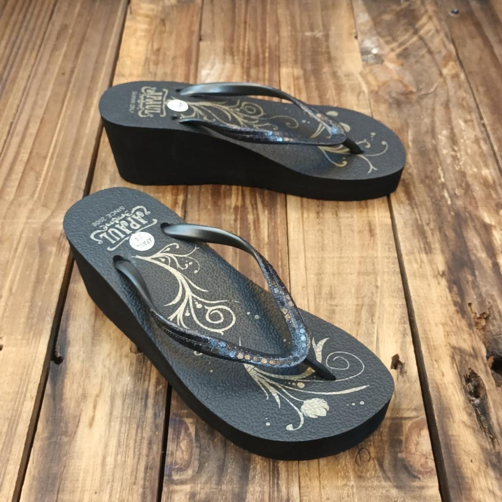 【APAUL 雅鉑】31016-1 黑 船型夾腳拖鞋 厚底人字拖鞋-細節圖5